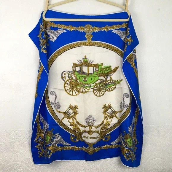 Vintage Echo royal coach silk scarf lion head carriage rare carriage motif - Picture 11 of 11